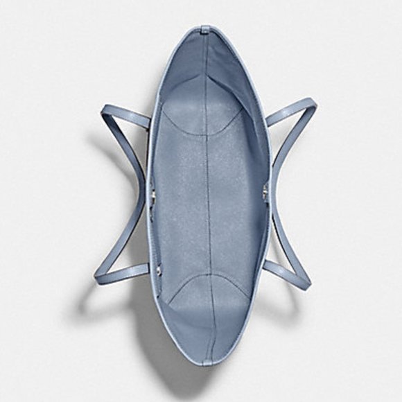 Coach 5696 City Tote In Signature Canvas In Khaki/Marble Blue - Picture 3 of 16